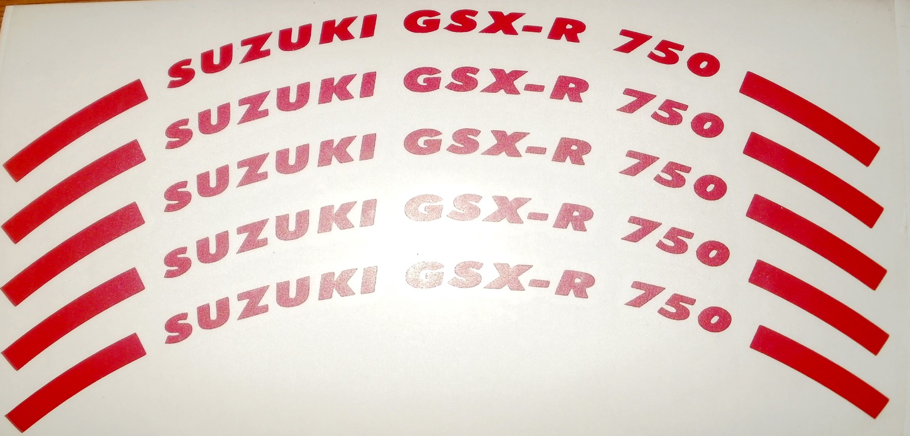 Schriftzug für Felgenrand, 9 mm, \"Suzuki GSX-R 750\", rot