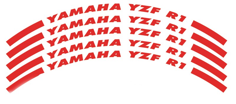 Felgenrandaufkleber YZF R1 - nur Modellschriftzug rot