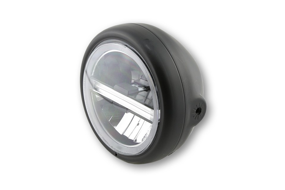 HIGHSIDER 5 3/4 Zoll LED-Scheinwerfer PECOS TYP 6 mit TFL, schwarz matt