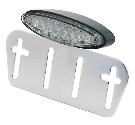 SHIN YO LED-Mini-Rücklicht klar, mit Nummernschildplatte, Gehäuse schwarz