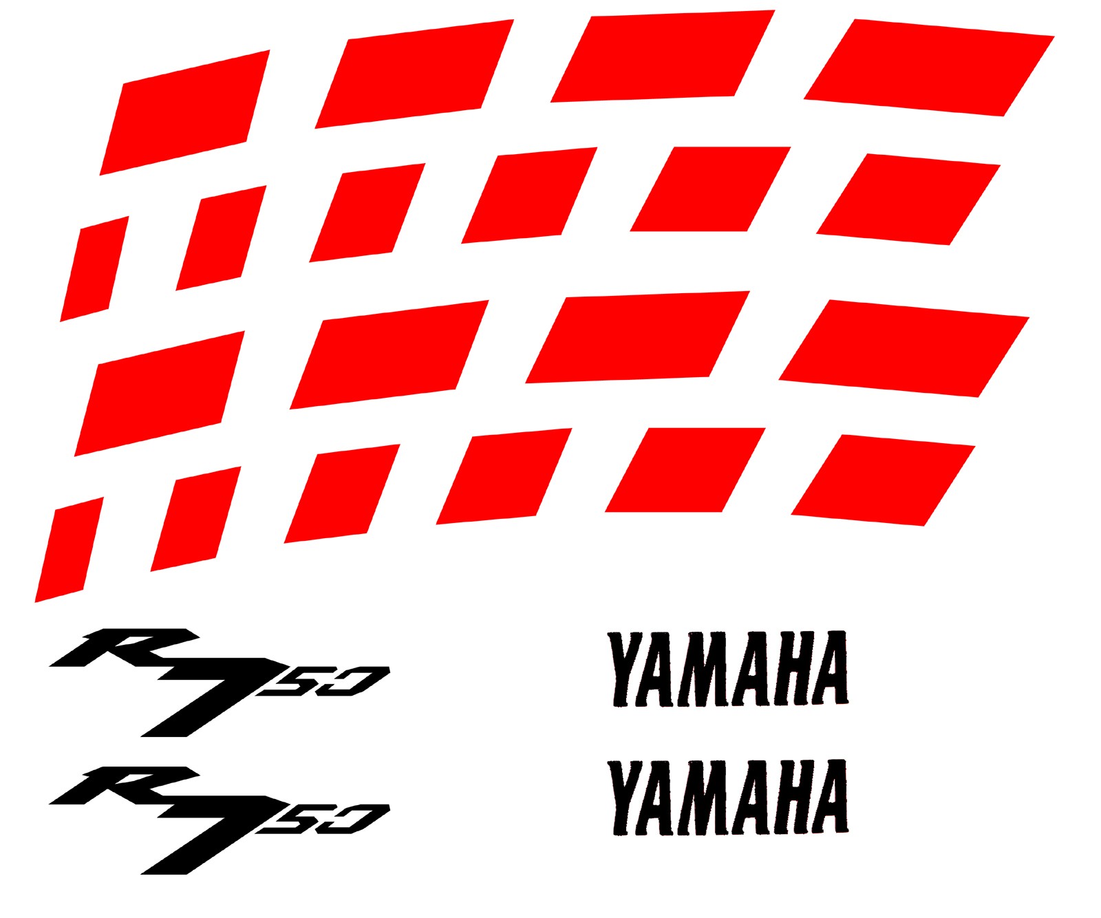 Zweifarbige Felgenbettaufkleber Yamaha YZF 750 R
