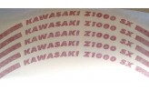 Schriftzug für Felgenrand, 9 mm, \"Kawasaki Z 1000 SX\", rot